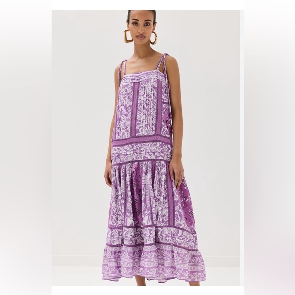 NWT Farm Rio Sweet Garden Lilac Maxi Dress Size XS